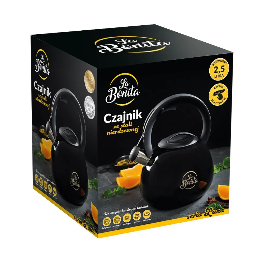 Czajnik La Bonita Luna LB25C001B Z gwizdkiem Indukcja Czarny
