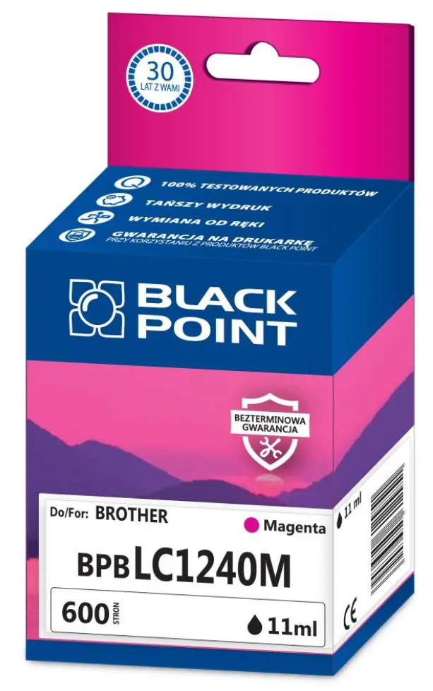 Tusz Black Point BPBLC1240M (zamiennik LC-1240M) Purpurowy 11 ml