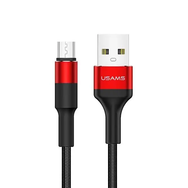 Kabel USAMS pleciony U5 2A micro USB US-SJ224 Czerwony