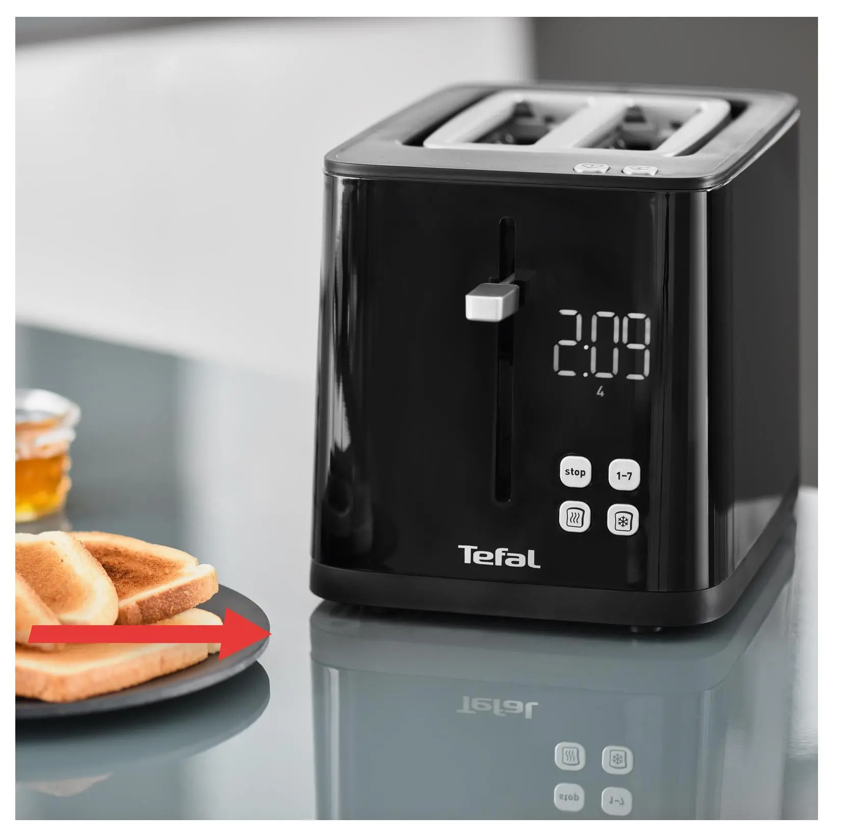 Toster Tefal Display TT640810 Rozmrażanie 850W