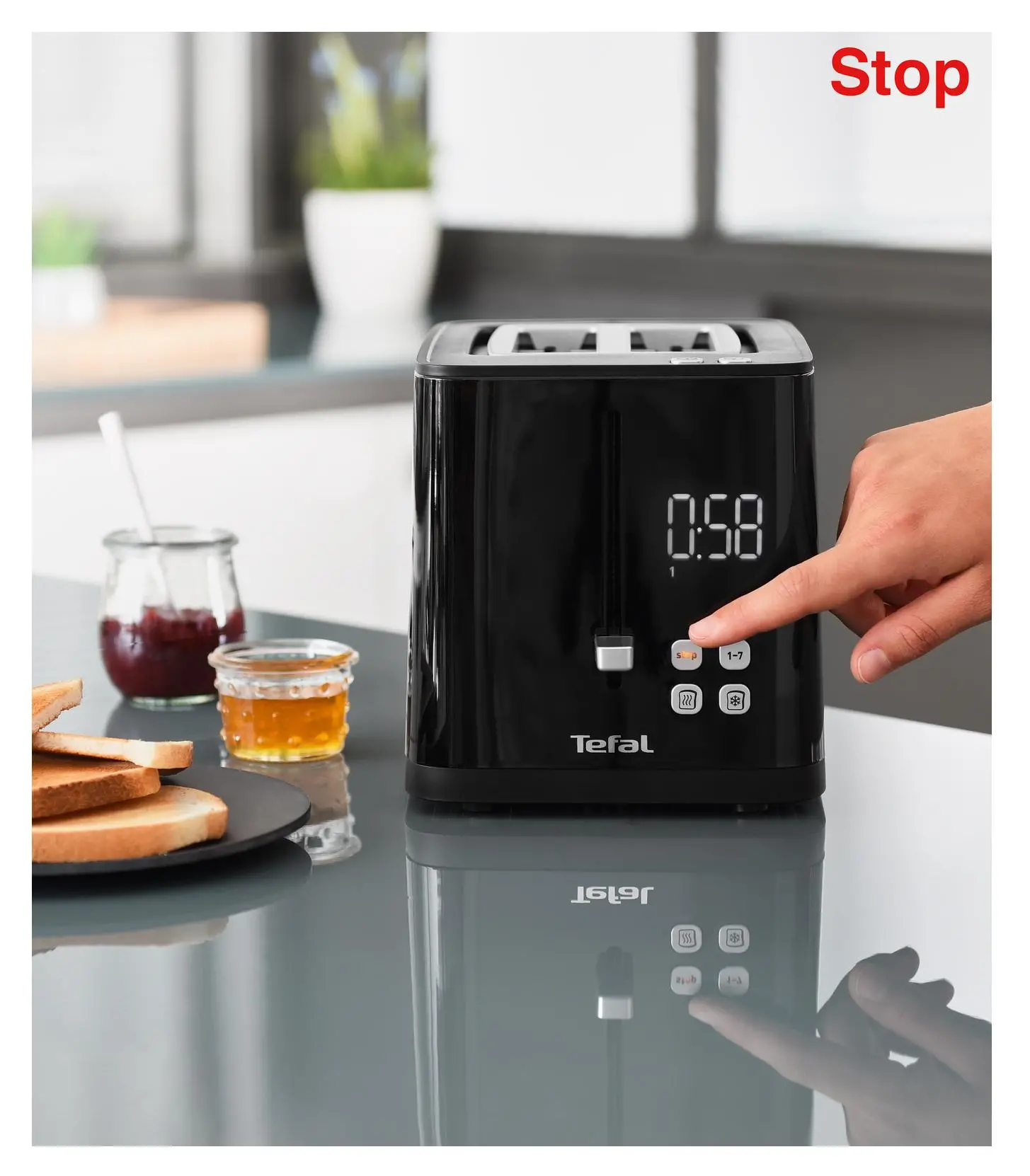 Toster Tefal Display TT640810 Rozmrażanie 850W