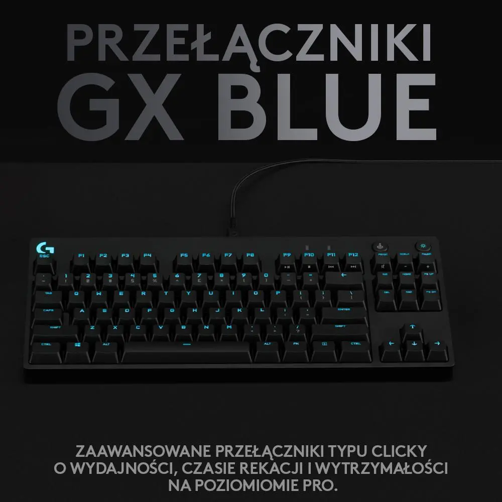 Klawiatura mechaniczna Logitech G Pro GX Blue Czarny