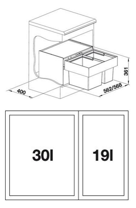 Sortownik odpadów Blanco SELECT 60/2 518723