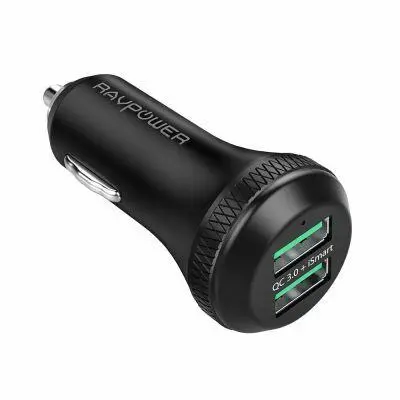 Ładowarka samochodowa RAVPower RP-VC007 2x USB QC3 2,4A Czarny