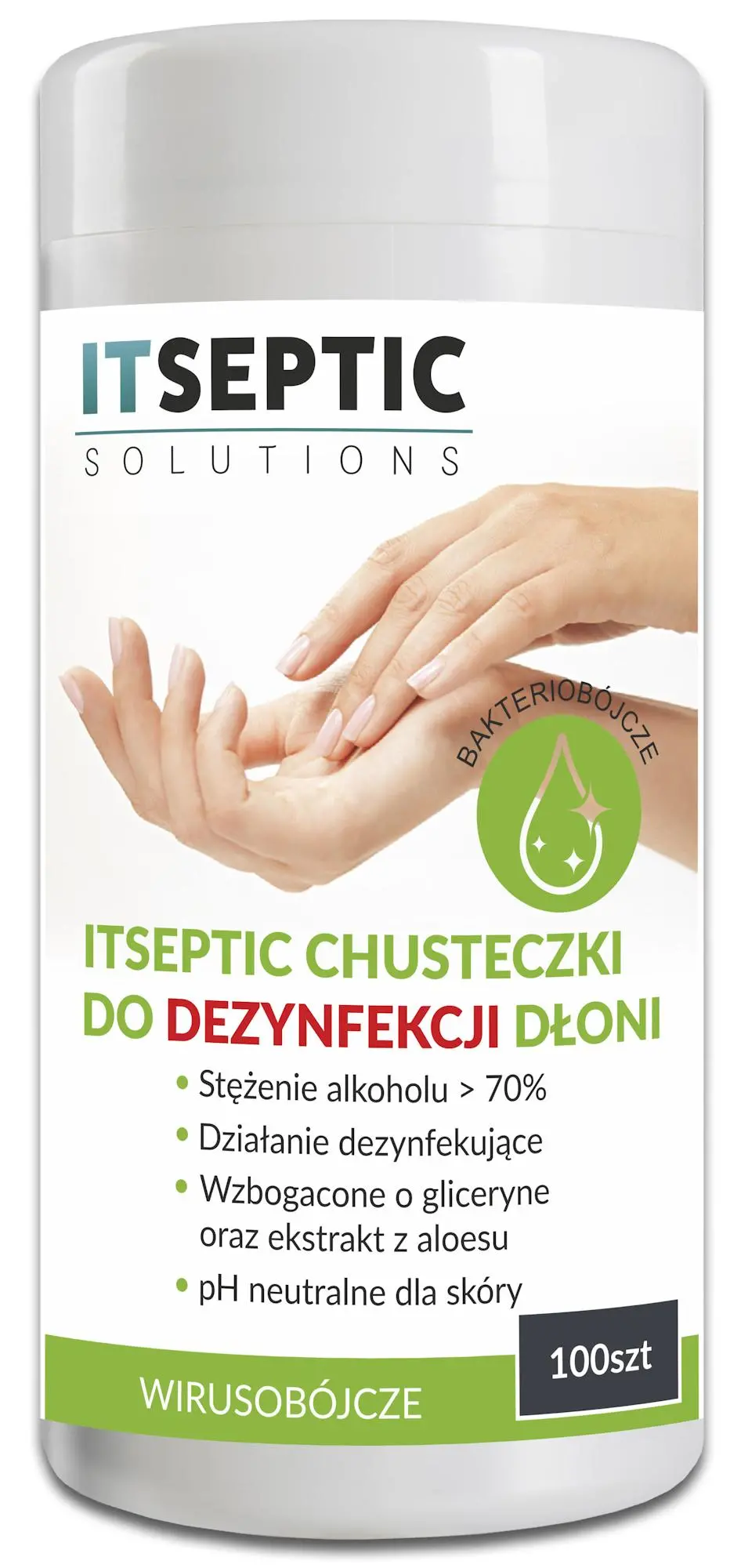 Ściereczki ITSEPTIC chusteczki do dezynfekcji dłoni 100 szt.