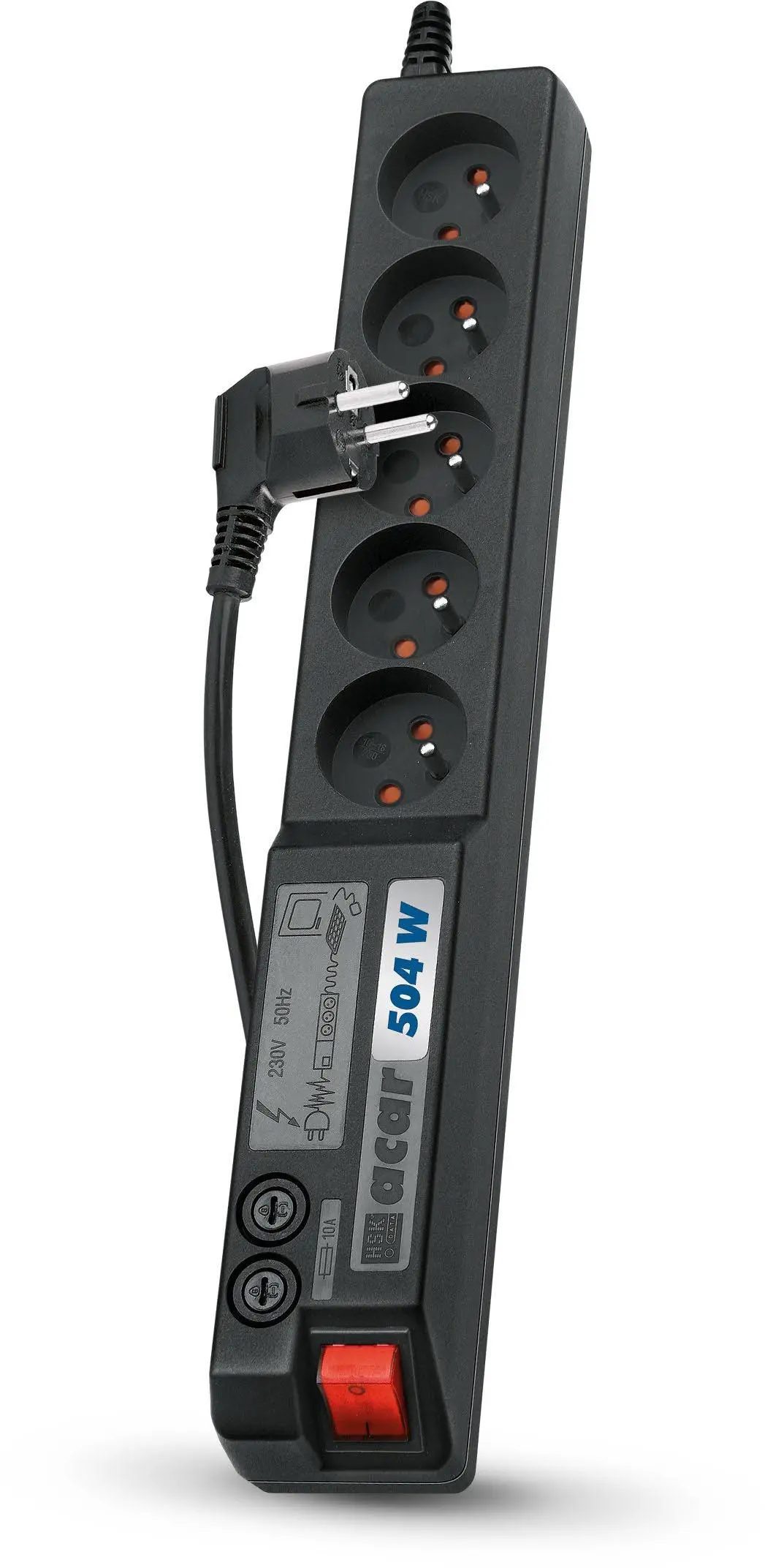 Listwa Acar 504 W 5 gniazd 5m Czarny