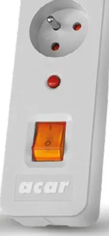 Listwa Acar X5 5 gniazd 3m Szary