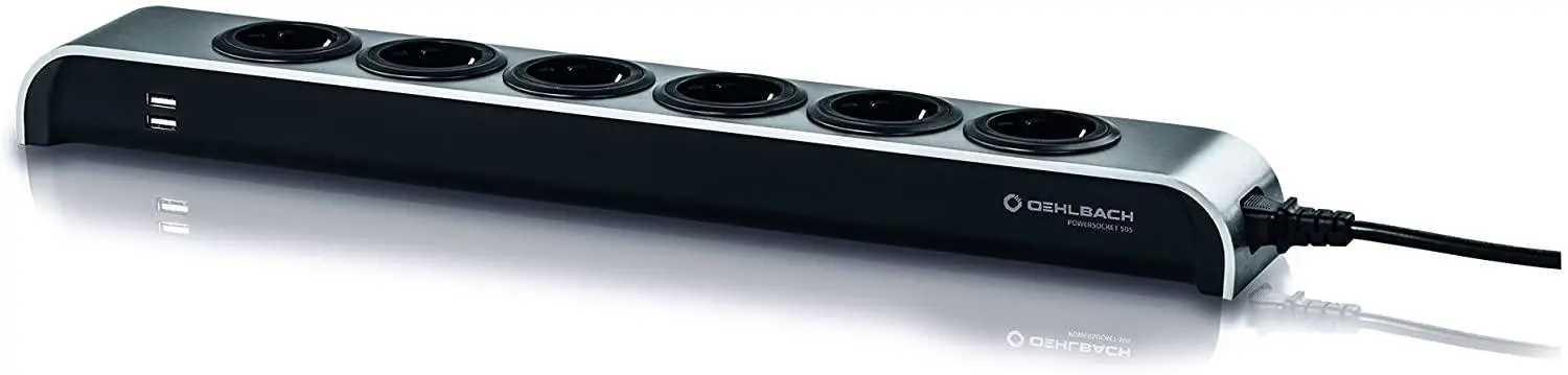 Listwa Oehlbach Powersocket 505 6 gniazd 1,5m Czarny