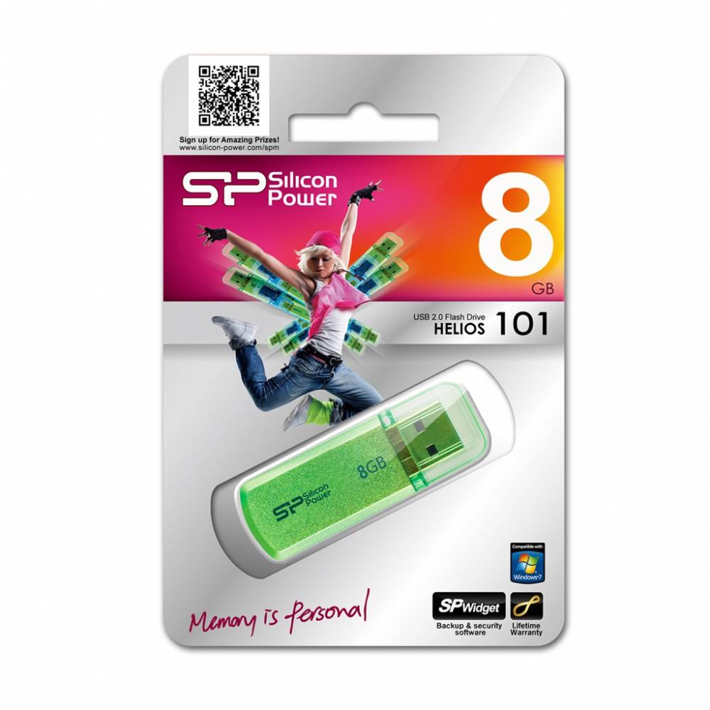 PenDrive Silicon Power Helios 101 8GB USB 2.0 (zielony)