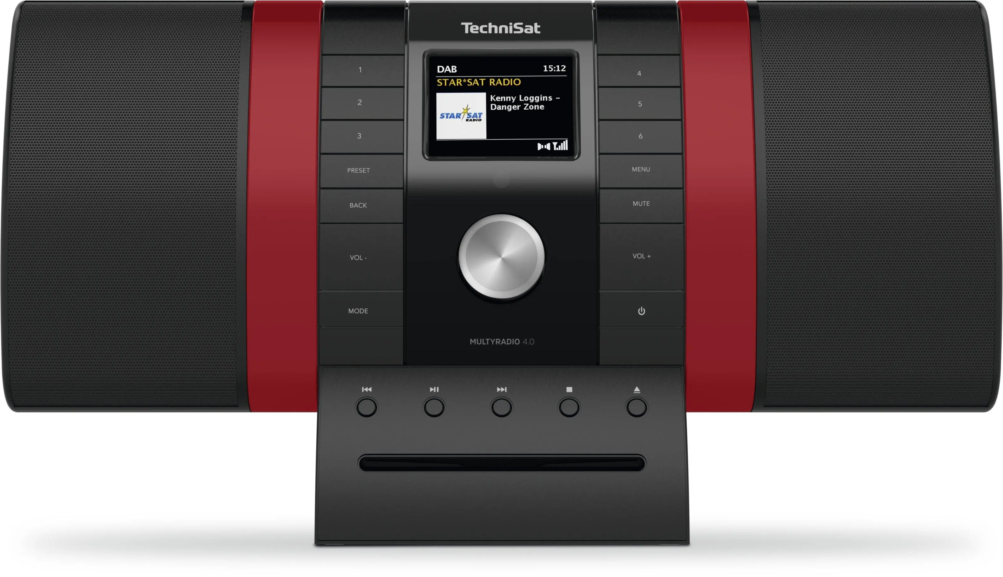Radioodbiornik TechniSat MultyRadio 4.0 Radio FM DAB+ Internetowe Bluetooth Czarno-czerwony