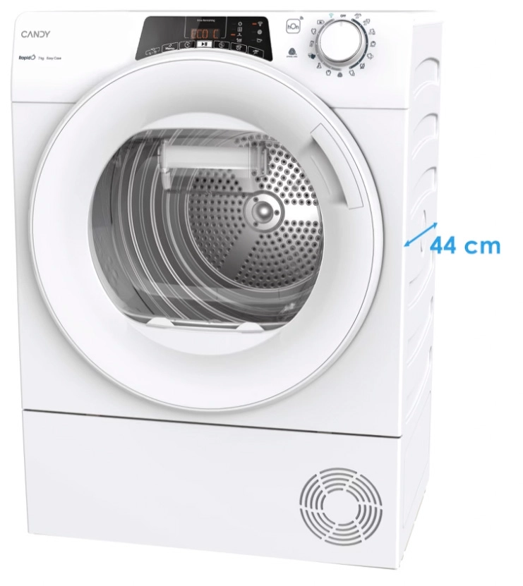 Suszarka Candy RapidO RO4 H7A2TEX-S Slim 46,5cm 7kg Zdalne sterowanie