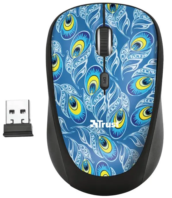 Myszka Trust Yvi Wireless Mouse Peacock 23388 Niebieski