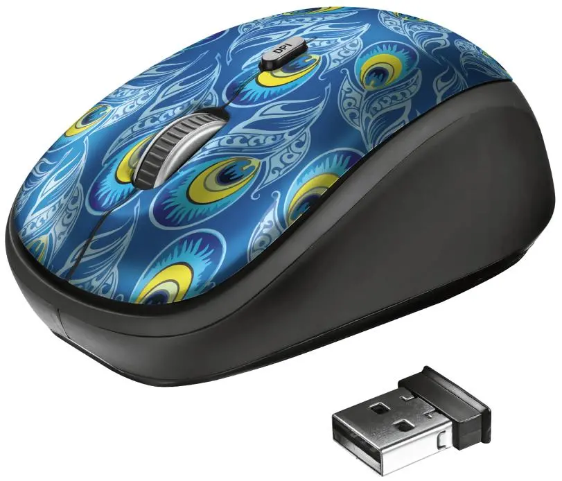 Myszka Trust Yvi Wireless Mouse Peacock 23388 Niebieski