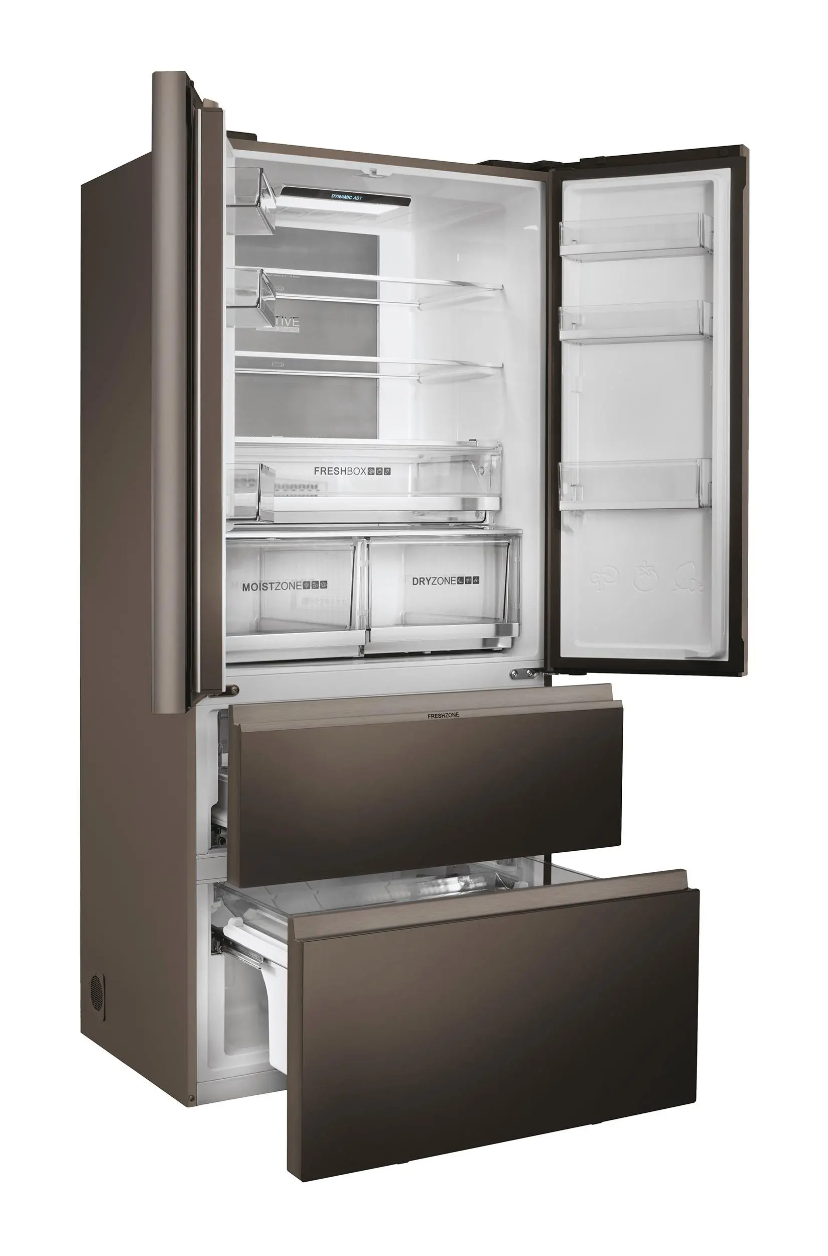 Lodówka Haier Seria 7 HB18FGSAAA Pełny No Frost 190cm Szuflada z kontrolą wilgotności Tytanowy
