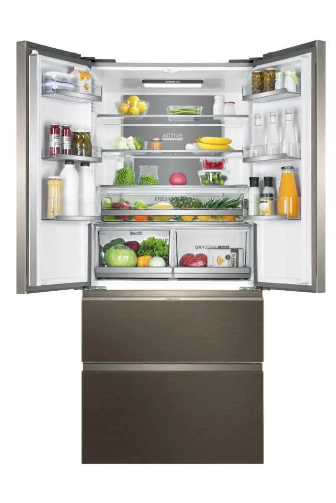 Lodówka Haier Seria 7 HB18FGSAAA Pełny No Frost 190cm Szuflada z kontrolą wilgotności Tytanowy