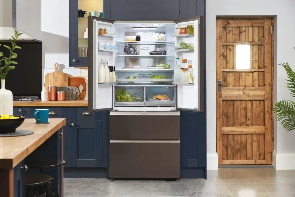 Lodówka Haier Seria 7 HB18FGSAAA Pełny No Frost 190cm Szuflada z kontrolą wilgotności Tytanowy