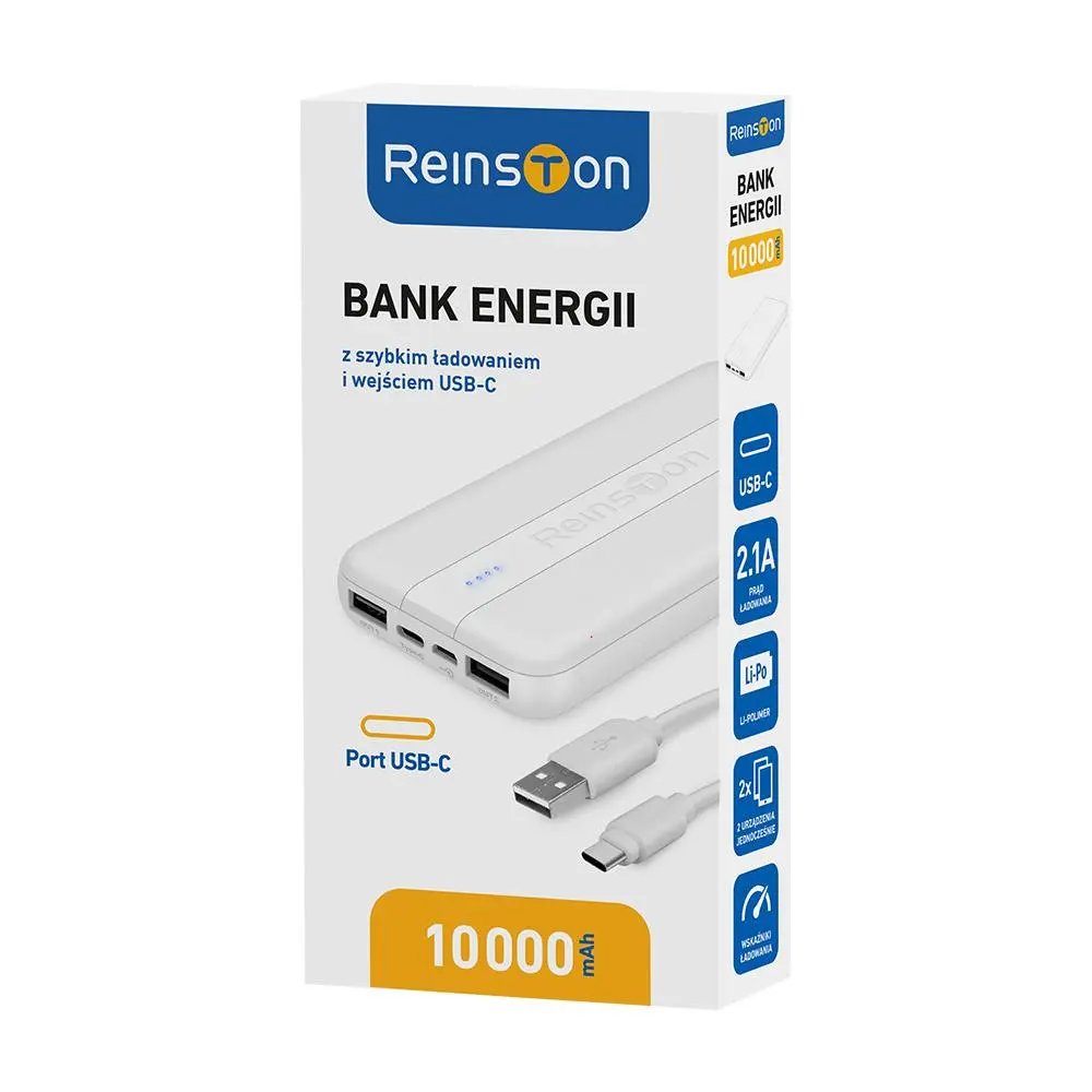 Powerbank Reinston EPB026 10000mAh Biały