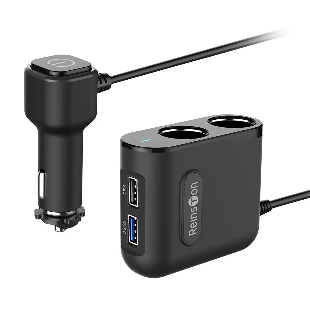 Rozdzielacz gniazda zapalniczki Reinston ENAW05 2x USB 2 gniazda zapalniczki Quick Charge 3.0