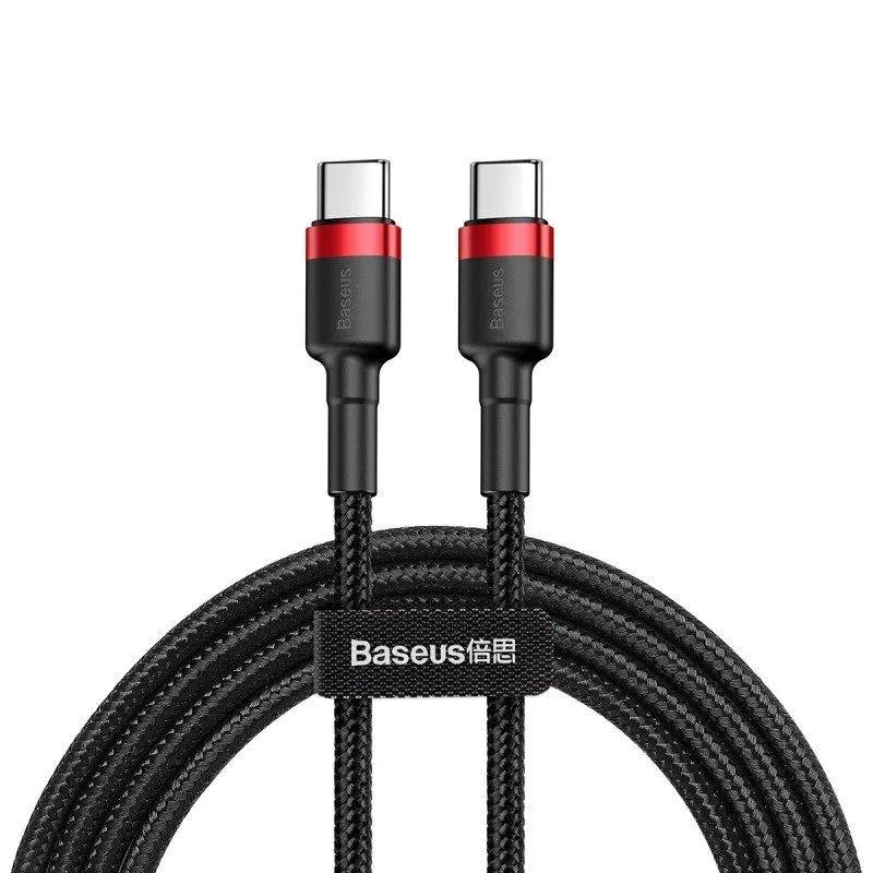 Kabel Baseus USB-C PD Cafule PD 2,0 QC 3,0 60W 2m Czarno-czerwony