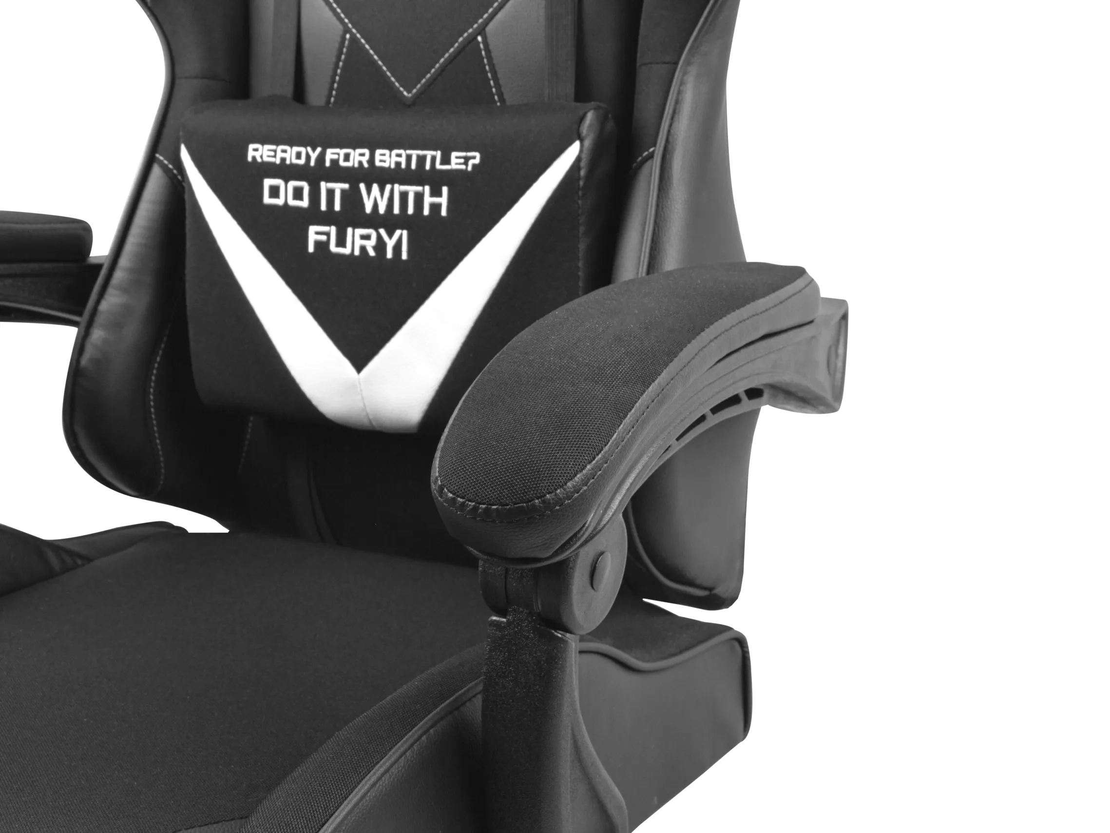 Fotel Fury Avenger L Gamingowy do 150kg Skóra ECO Czarno-biały