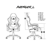 Fotel Fury Avenger L Gamingowy do 150kg Skóra ECO Czarno-biały