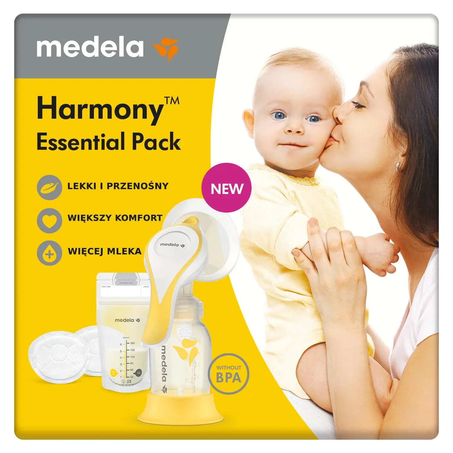Laktator Medela Harmony Flex + Zestaw akcesoriów
