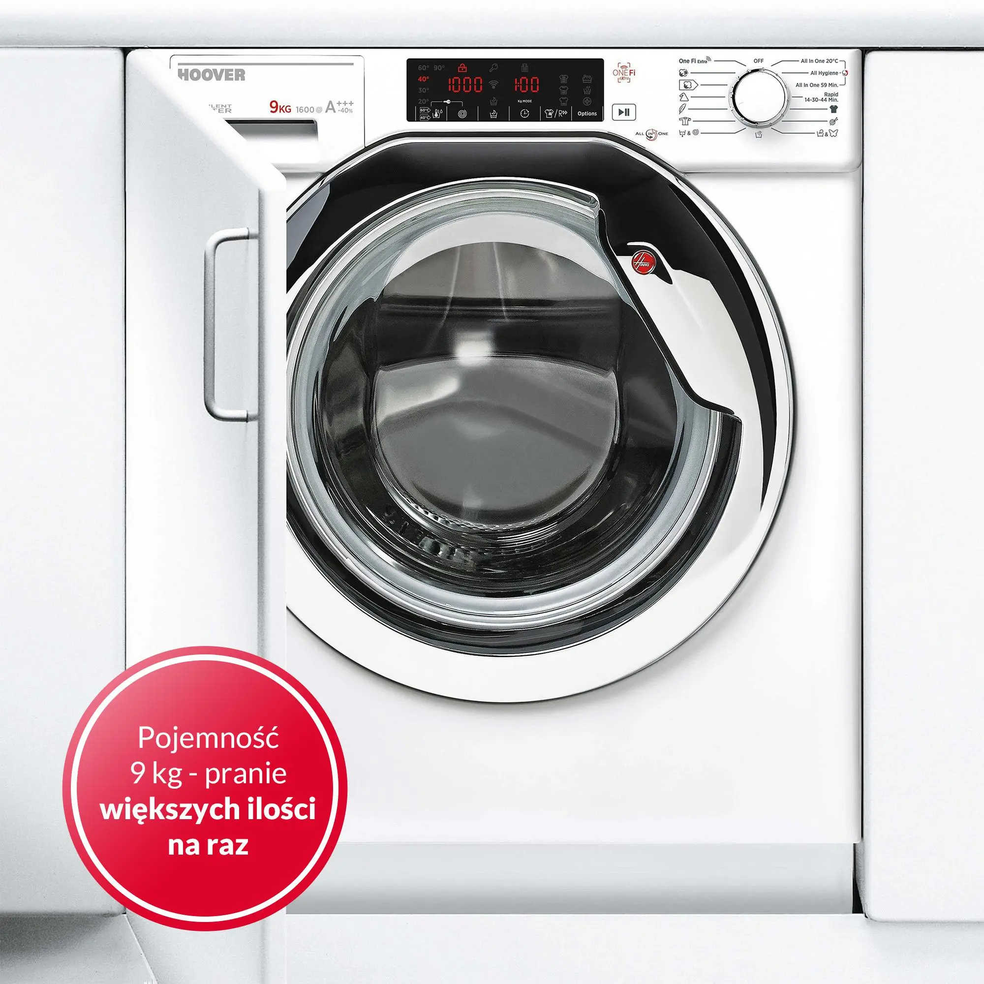 Pralka Hoover HBWO69TAMCE-S 9kg 1600obr/min Zdalne sterowanie