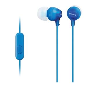 Słuchawki przewodowe Sony MDR-EX15AP Dokanałowe Mikrofon Niebieski
