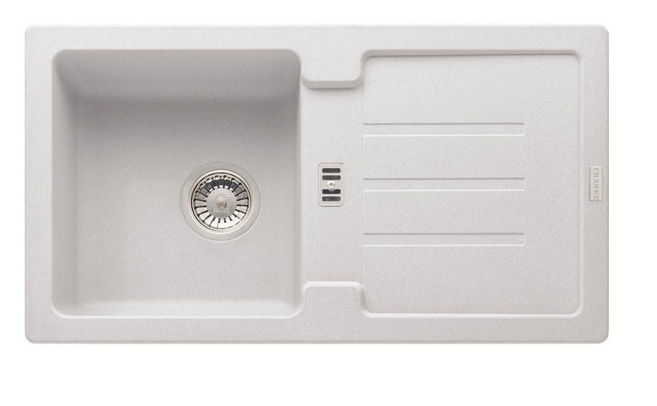 Zlewozmywak Franke Strada SAG 614-78 - biały polarny - granitowy - wpuszczany w blat - ociekacz