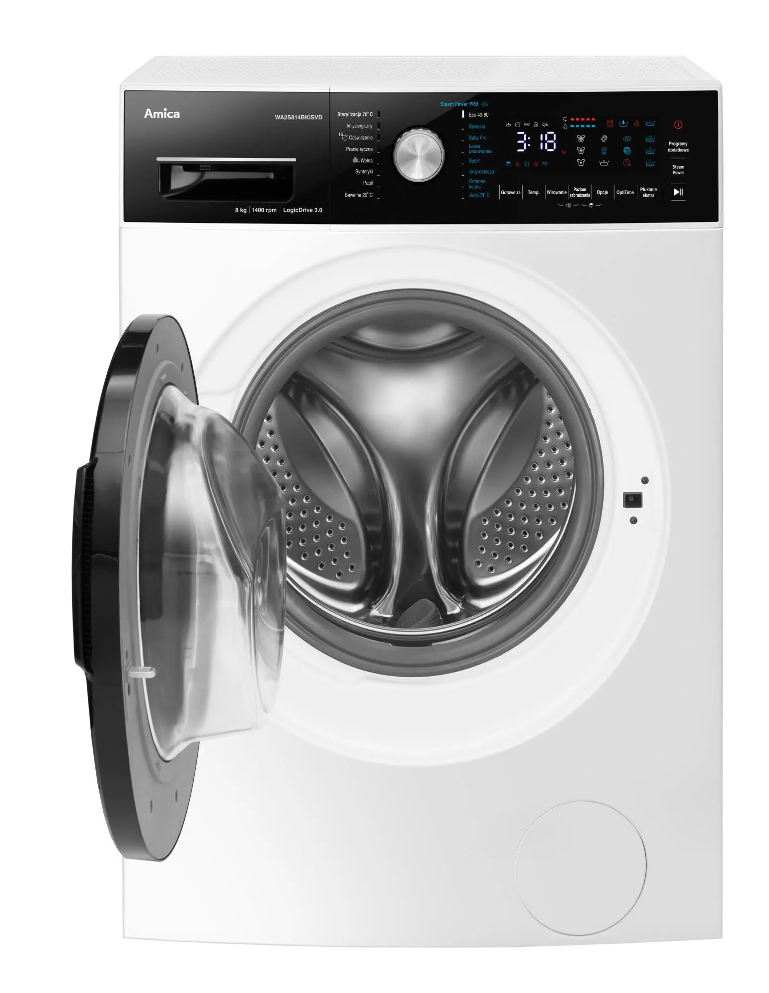 Pralka Amica WA2S814BKiSVD Slim 8kg 1400obr/min
