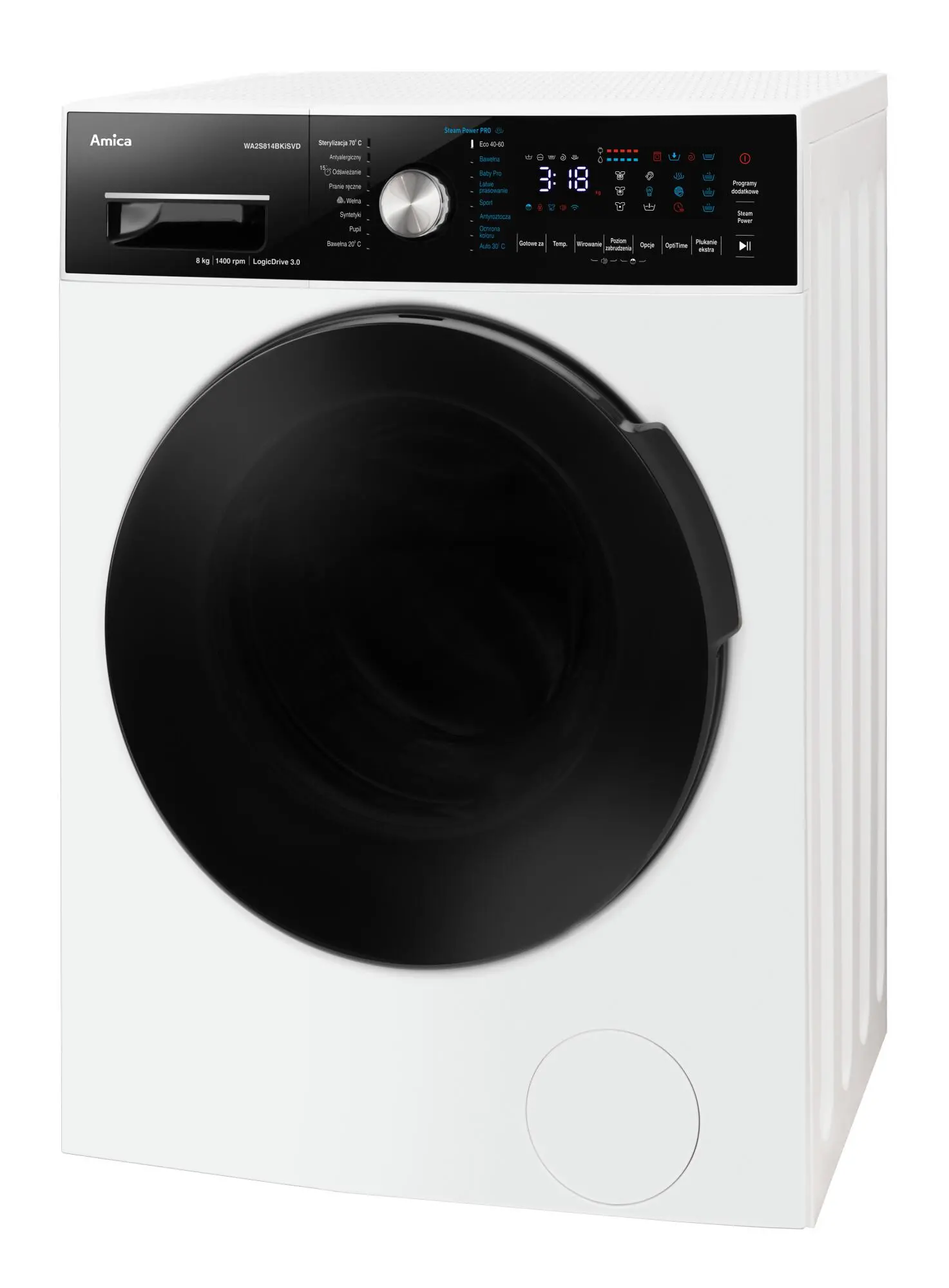 Pralka Amica WA2S814BKiSVD Slim 8kg 1400obr/min