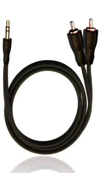 Kabel  audio Oehlbach 84012 kabel jack 3,5mm na 2x RCA 0,5m Czarny
