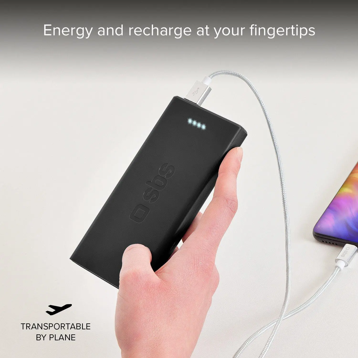 Powerbank SBS TTBB10000FASTK 10000mAh USB-C + micro USB 10W Czarny