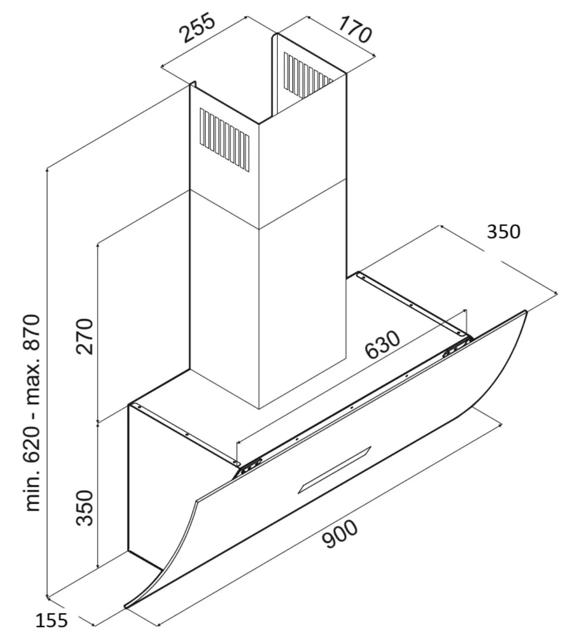 Okap VDB DS 9/01 Czarny