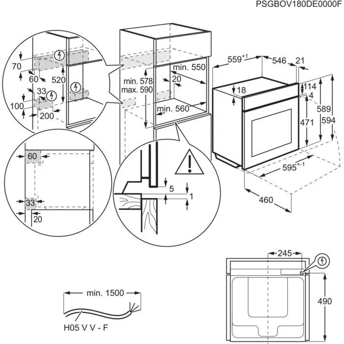 Piekarnik elektryczny parowy Electrolux 800 SteamBoost EOB8S39WX Termoobieg Termosonda Zdalne sterowanie Czarny