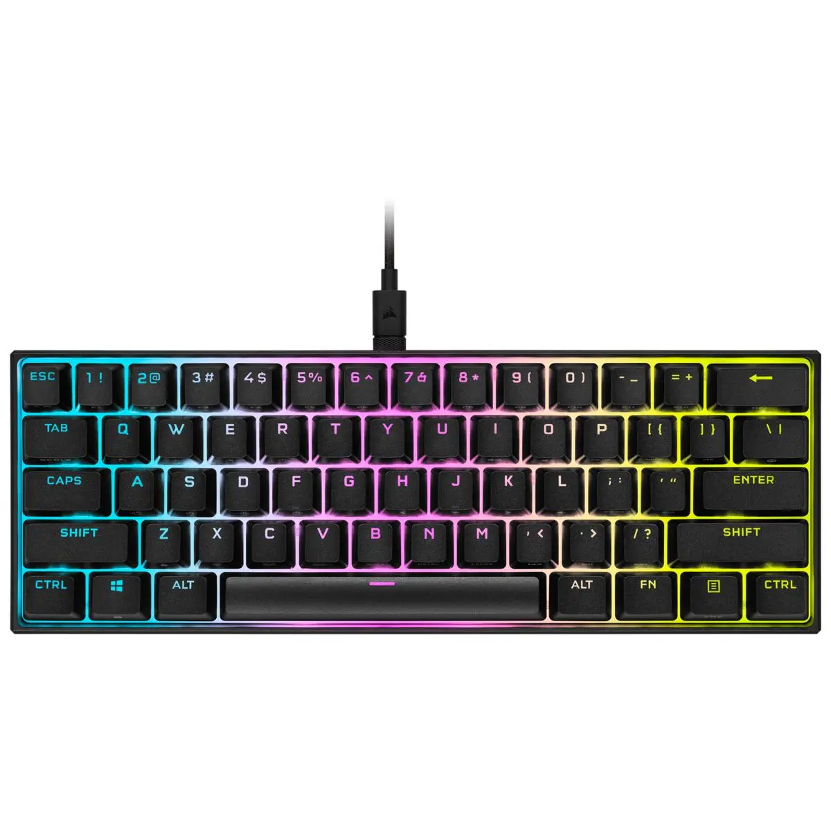 Klawiatura mechaniczna Corsair K65 RGB Mini Cherry MX Red Czarny