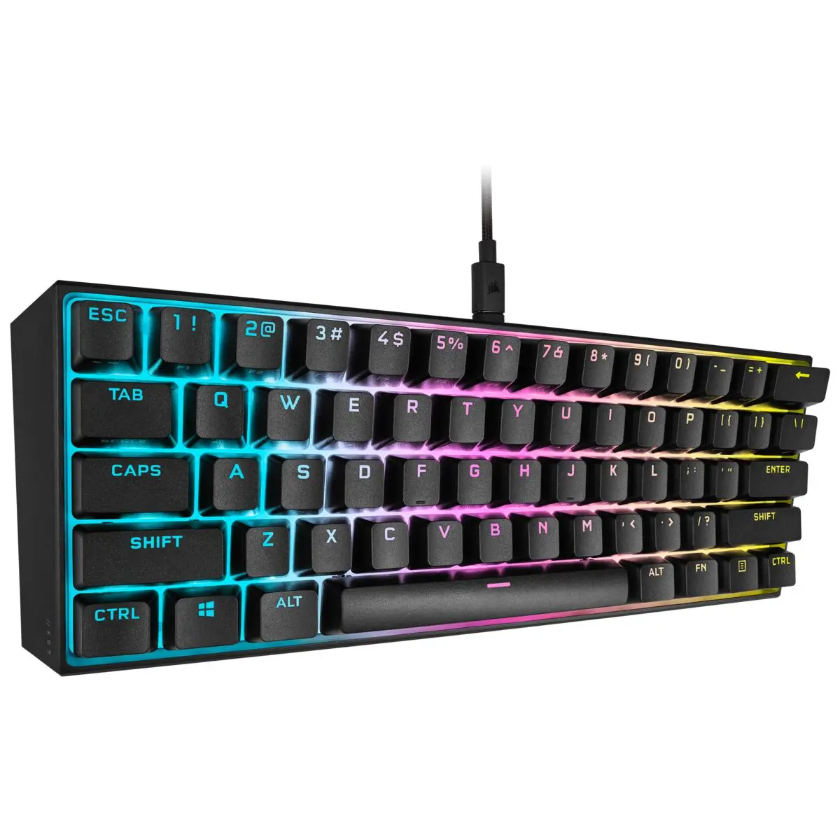 Klawiatura mechaniczna Corsair K65 RGB Mini Cherry MX Red Czarny