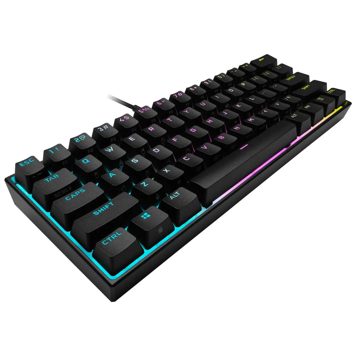 Klawiatura mechaniczna Corsair K65 RGB Mini Cherry MX Red Czarny