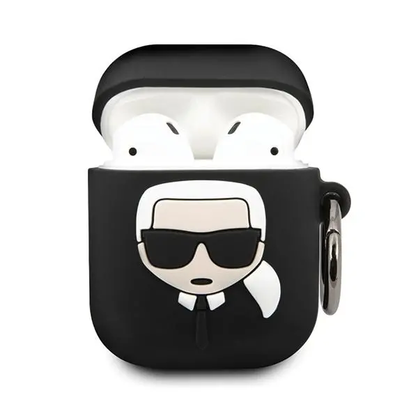 Etui na słuchawki Karl Lagerfeld KLACCSILKHBK Silicone Ikonik AirPods Cover Czarny