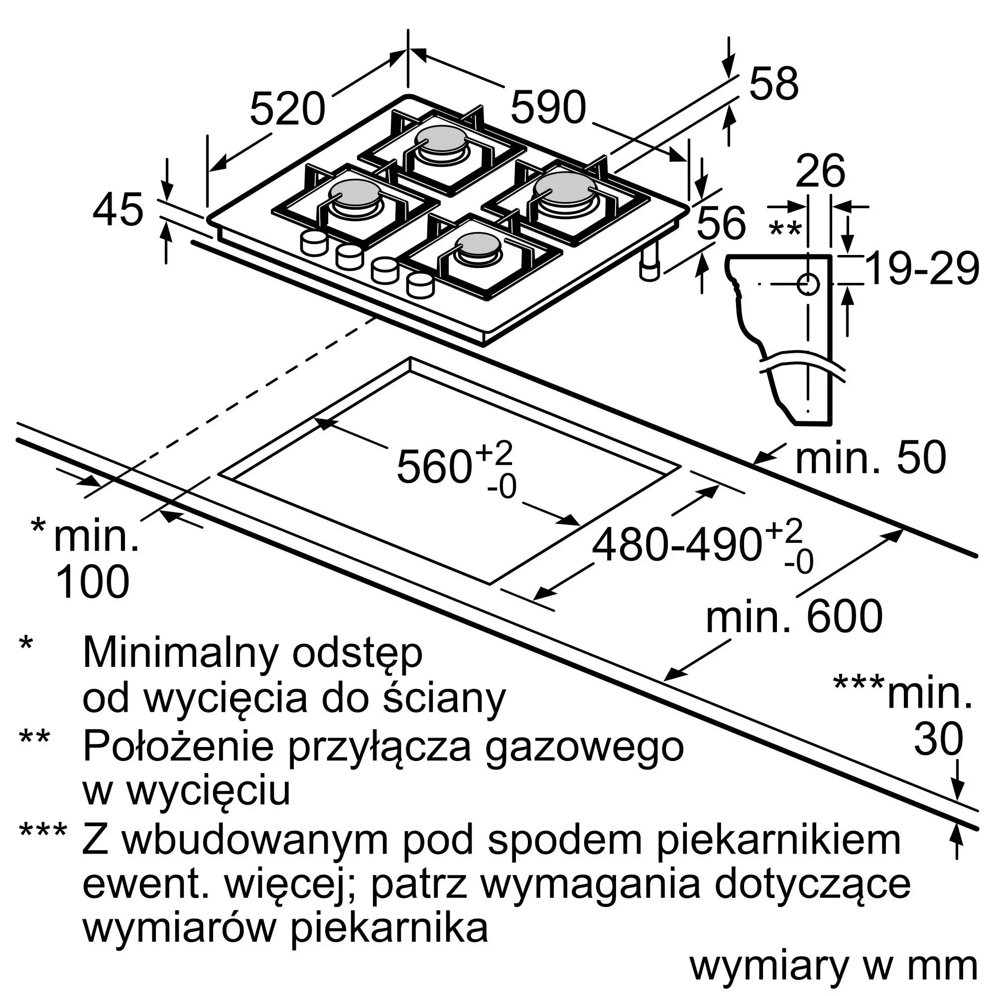 Płyta gazowa Siemens iQ300 EN6B6PB90 59cm