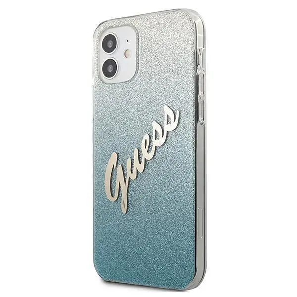 Etui Guess Glitter Gradient GUHCP12SPCUGLSBL do iPhone 12 mini Niebieski