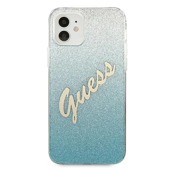 Etui Guess Glitter Gradient GUHCP12SPCUGLSBL do iPhone 12 mini Niebieski