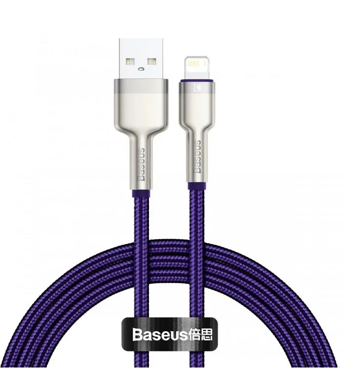 Kabel Baseus Cafule Metal USB do Lightning 1m Fioletowy