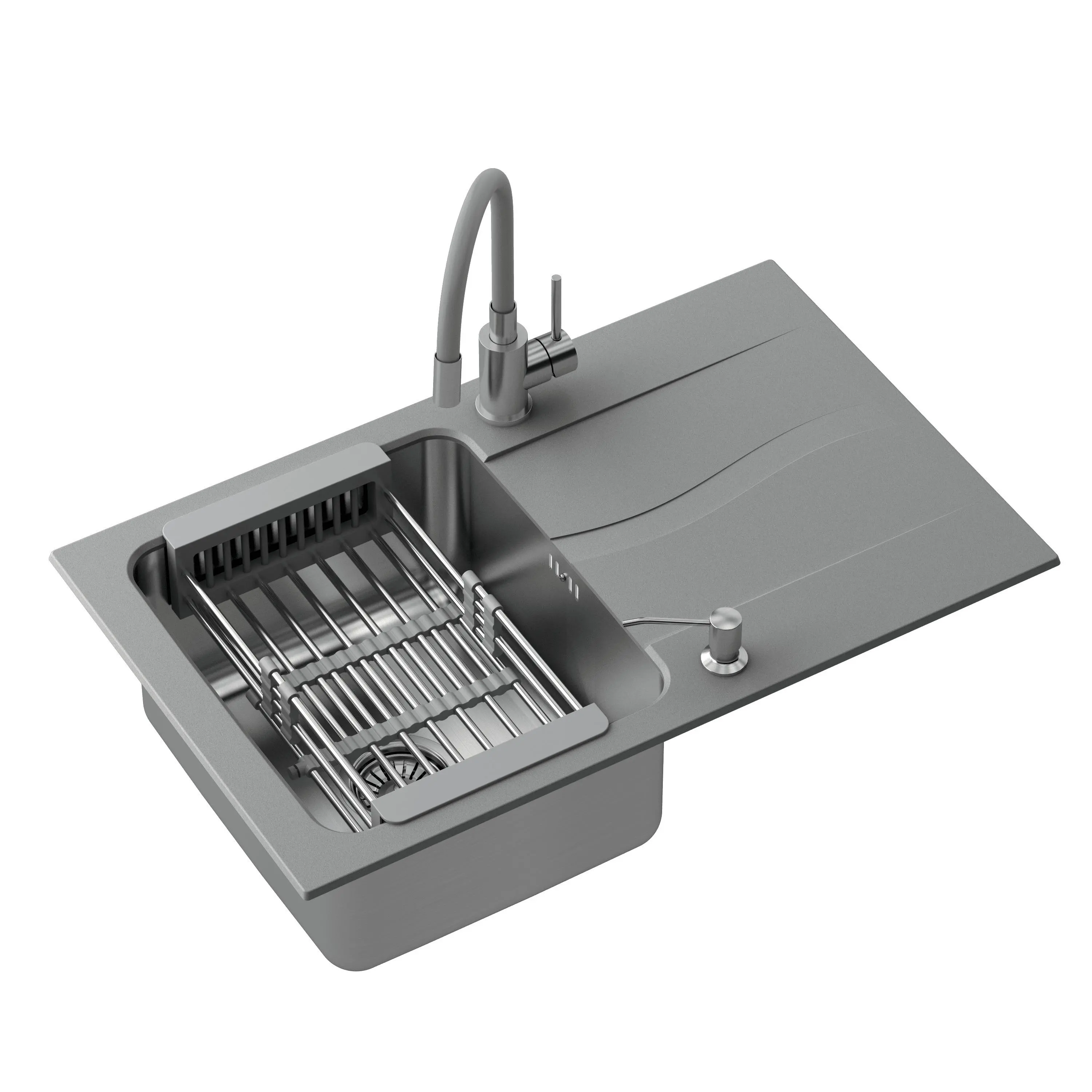 Zlewozmywak Quadron FUS_M7848SZ_ZES_MDK Magic Szary + bateria Maggie Szary