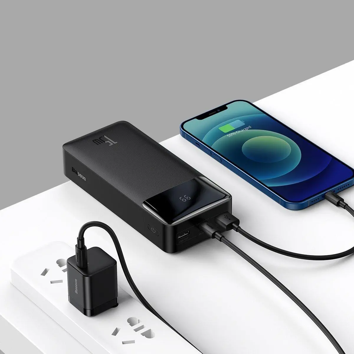 Powerbank Baseus PPBD050201 Bipow 30000mAh 2xUSB USB-C 15W Czarny
