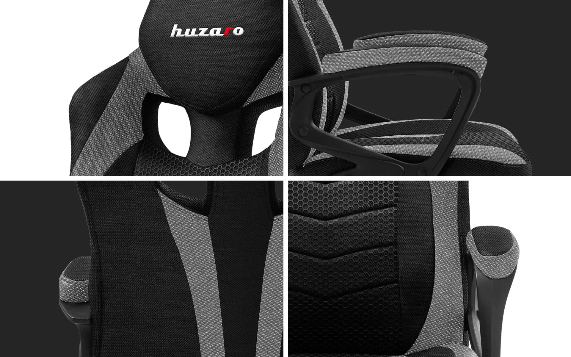 Fotel Huzaro Force 2.5 Mesh Gamingowy do 130kg Tkanina Szary