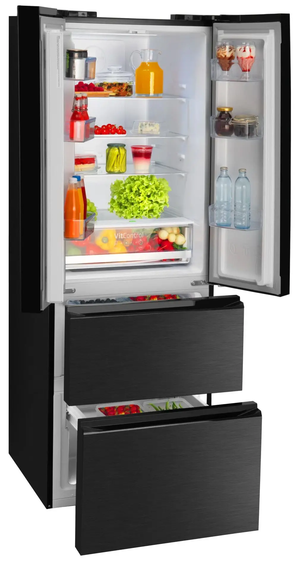 Lodówka Amica FY3269.6DFBX Pełny No Frost 180,3cm Czarny Inox