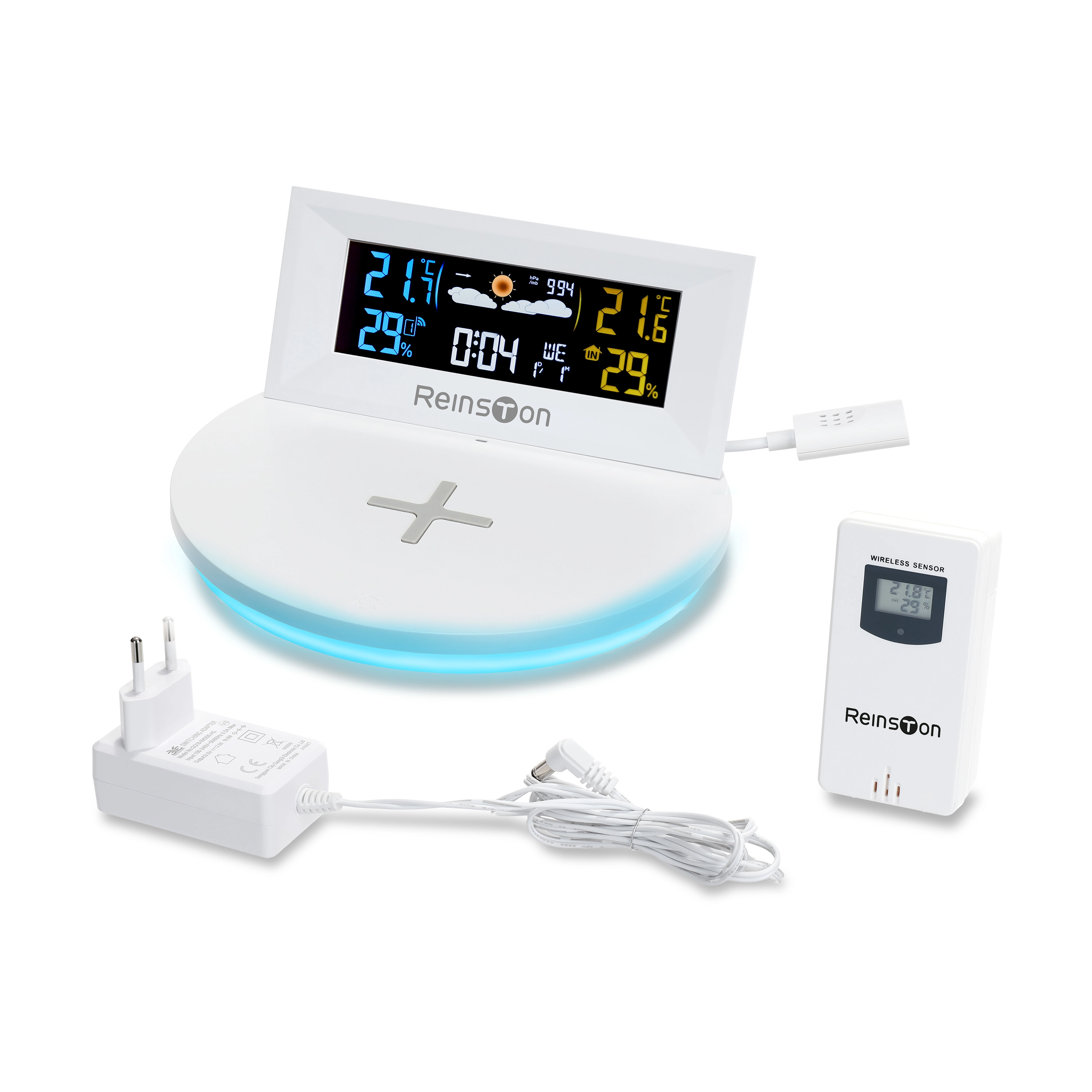 Stacja pogody Reinston ESPOG06 z ładowarką indukcyjną