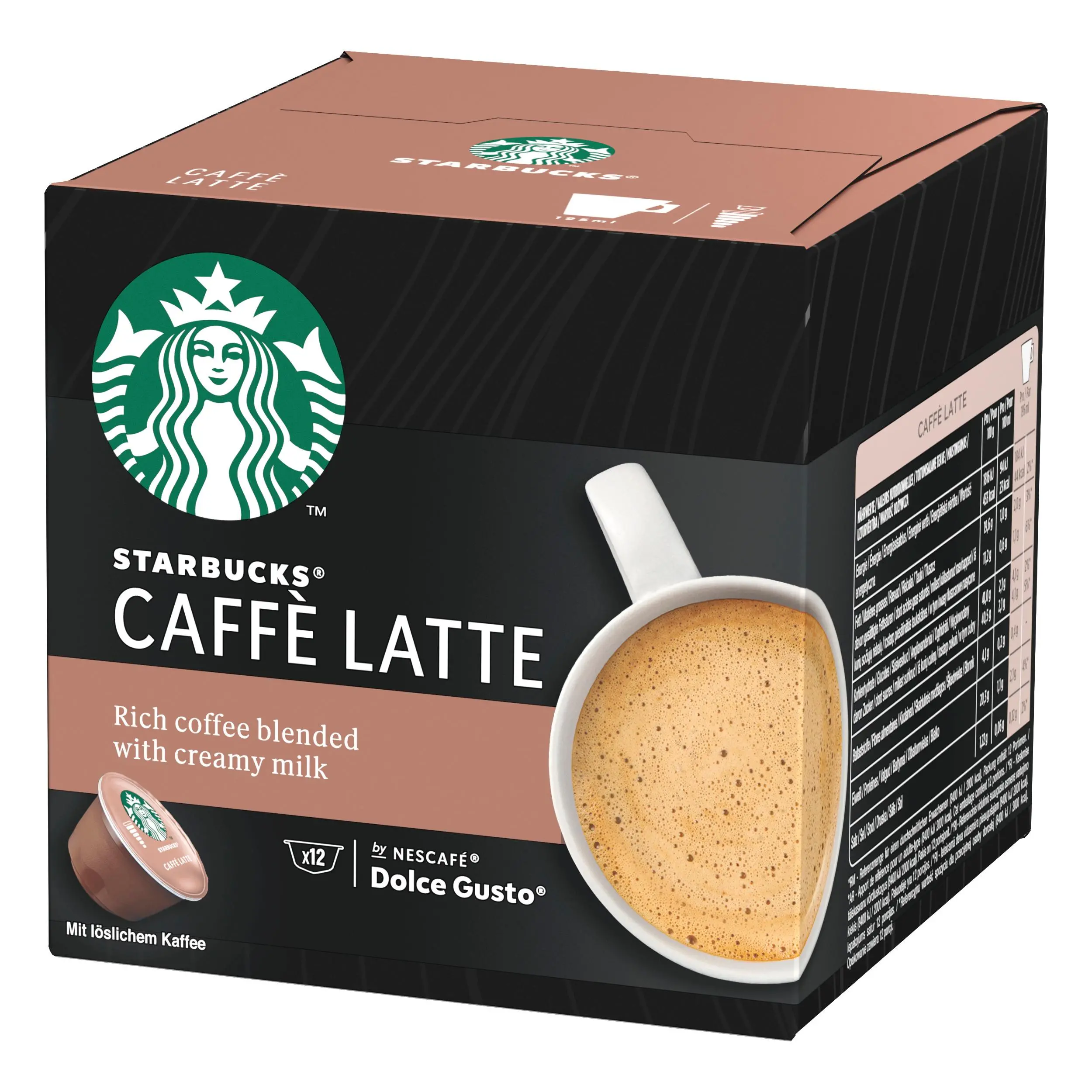 Kapsułki Starbucks Nescafe Dolce Gusto Caffe Latte 12szt.