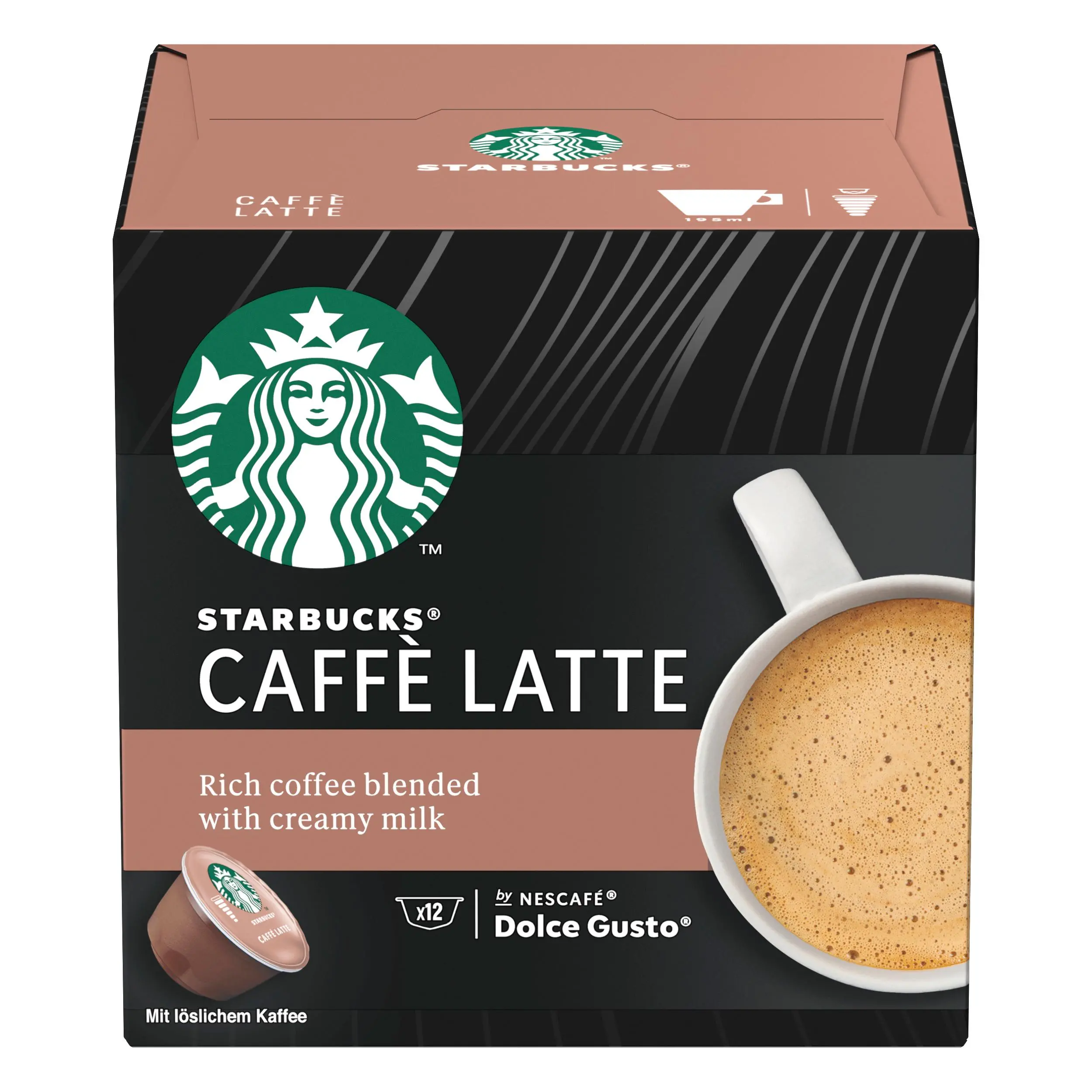 Kapsułki Starbucks Nescafe Dolce Gusto Caffe Latte 12szt.